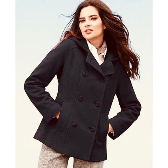 Jason Kole 100% Wool Gray Double Breasted Peacoat Jacket Women's Size Small - Picture 1 of 7